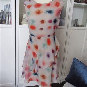 NWOT Reiss soft grey Abstract asymmetrical dress